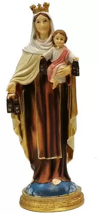IMAGEN VIRGEN DEL CARMEN BASE AZUL 30 CM.