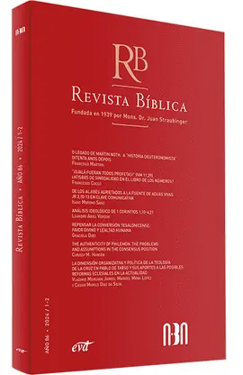 REVISTA BÍBLICA 2024/1-2 - AÑO 86 REVISTA BÍBLICA 2024/1-2 - AÑO 86