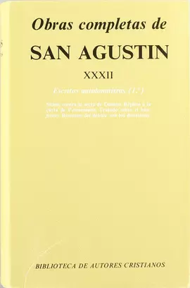 OBRAS COMPLETAS DE SAN AGUSTÍN. XXXII: ESCRITOS ANTIDONATISTAS (1.º): SALMO CONT