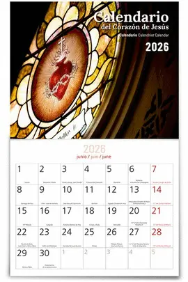CALENDARIO 2026 PARED CON FALDILLAS DEL SAGRADO CORAZON