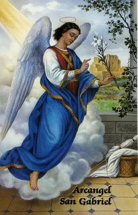 ESTAMPAS ARCÁNGEL SAN GABRIEL ORACIÓN 5 UNIDADES