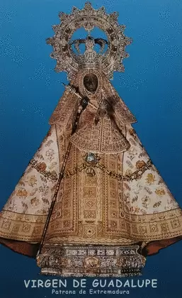 ESTAMPAS VIRGEN DE GUADALUPE DE EXTREMADURA ORACIÓN 5 UNIDADES