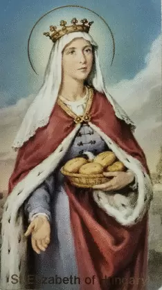 ESTAMPAS SANTA ISABEL DE HUNGRÍA SIN ORACIÓN BORDES DORADOS 5 UNIDADES