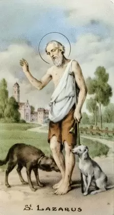 ESTAMPAS SAN LÁZARO SIN ORACIÓN BORDES DORADOS 5 UNIDADES