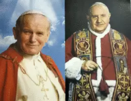 POSTAL PAPA JUAN PABLO II Y PAPA JUAN XXIII ORACIÓN