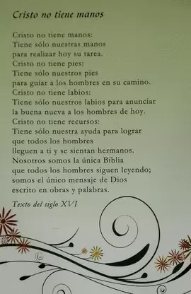 POSTAL CRISTO NO TIENE MANOS POSTAL CRISTO NO TIENE MANOS