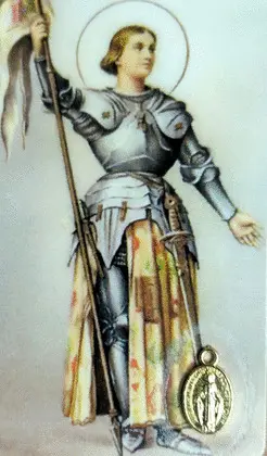 ESTAMPA JUANA DE ARCO-MEDALLA MILAGROSA