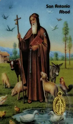 ESTAMPA SAN ANTONIO ABAD-MEDALLA MILAGROSA