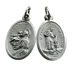 MEDALLA DOBLE CARA SAN ANTONIO Y SAN FRANCISCO DE ASÍS