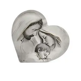 CUADRO MADERA CORAZÓN SAGRADA FAMILIA. 20X18 CM