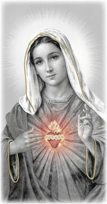 CUADRO MADERA DECOR. PLATA A MANO. CORAZÓN DE MARÍA 9X18 CM