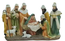 NACIMIENTO SAGRADA FAMILIA CON REYES Y PASTORES 22X33CM. EN BLOQUE