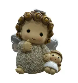 ANGEL CON MUÑECA RESINA 9 CM.