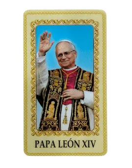ESTAMPA LEÓN XIV. ORACIÓN. PLASTIFICADA