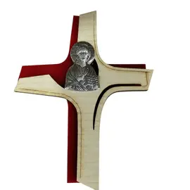 CRUZ CONFIRMACION CON PLACA BILAMINADA EN PLATA 13X16