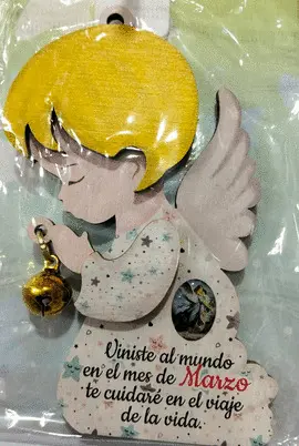 ANGEL DE LA GUARDA COLGANTE CON CASCABEL.MARZO