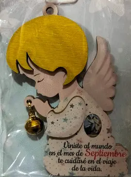 ANGEL DE LA GUARDA COLGANTE CON CASCABEL.SEPTIEMBRE