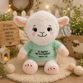 PELUCHE OVEJA POMPITA: EL SEÑOR ES MI PASTOR (SALMO 23:1)