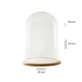 FANAL CRISTAL ,BASE REDONDA ,MADERA CLARA