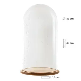 FANAL CRISTAL BASE REDONDA  MADERA CLARA