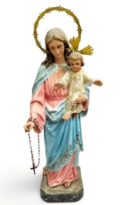 FIGURA VIRGEN DEL ROSARIO. PASTA DE MADERA