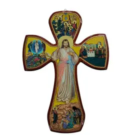 CRUCIFIJO MISTERIOS MADERA 24X33