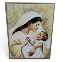 CUADRO VIRGEN CON EL NIÑO EN TELA 