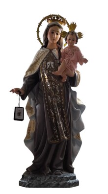 FIGURA VIRGEN DEL CARMEN. PASTA DE MADERA. 120 CM