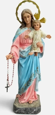 FIGURA VIRGEN DEL ROSARIO. PASTA DE MADERA