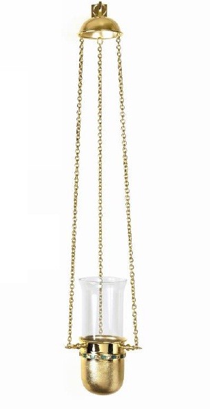 LÁMPARA METAL DORADO CON ESMALTES 72213