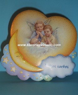 CUADRO NUBE CON LUNA ÁNGELES CUADRO NUBE CON LUNA ÁNGELES